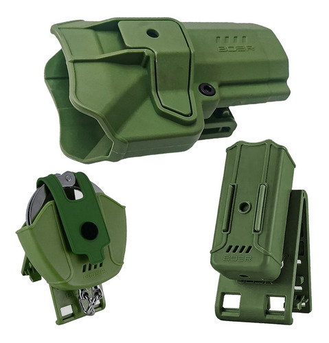 Imagen 1 de 10 de Funda Pistolera Bersa Porta Cargador Simple Porta Esposas
