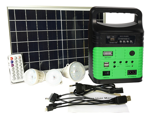Sistema Led De Luces De Panel Solar Con Generador De Sistema