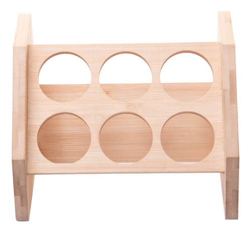 Cj 6 Potes Borossilicato Tampa Rosca Rack Bambu 120ml Wolff Transparente