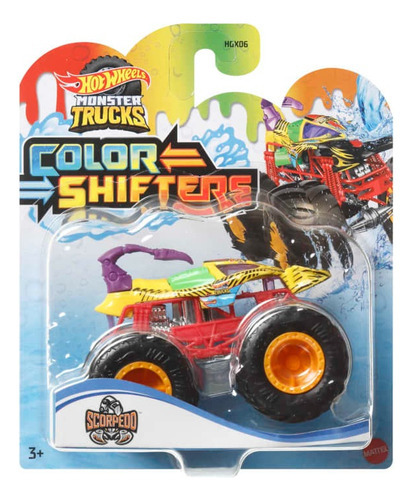 Monster Trucks Hot Wheels Color Shifters - Scorpedo Color Negro