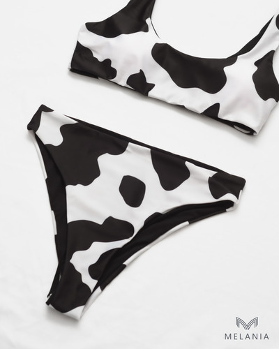 Malla Estampado Cow Mujer Bikini Vaca Dos Piezas Tendencia