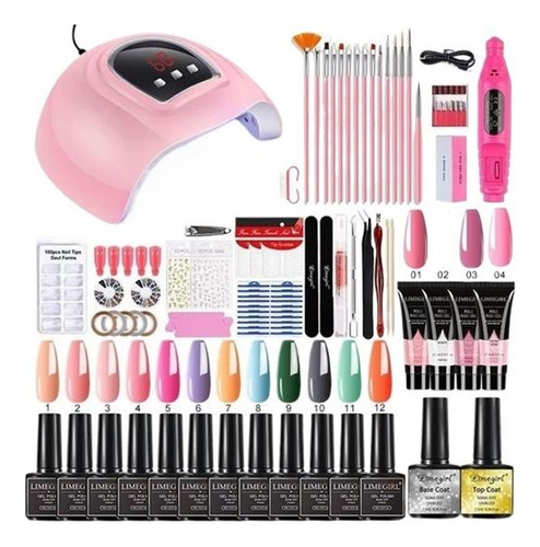 Kit De Gel Para Uñas Con Lámpara Uv Led Y Set De Manicura De