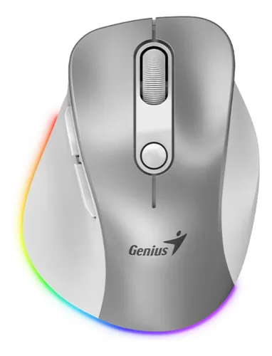 Mouse Inalámbrico Genius Ergo 9000s Pro Plateado Plateado