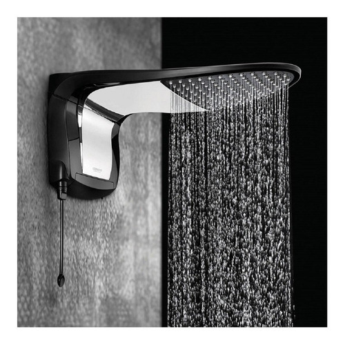 Imagem 2 de 2 de Chuveiro elétrico de parede Lorenzetti Acqua Ultra Wave preto-cromado 7800W 220V