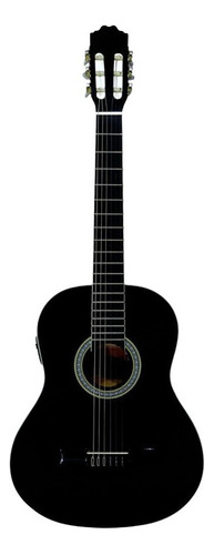 Guitarra clásica La Sevillana A2E para diestros negra palo de rosa semimate