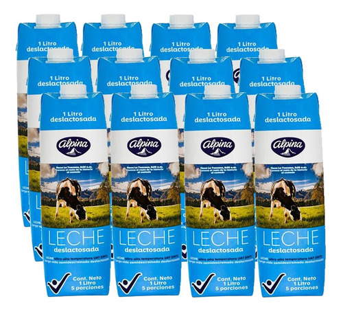 Leche Deslactosada Alpina 1 Lt X 12 Und En Caja