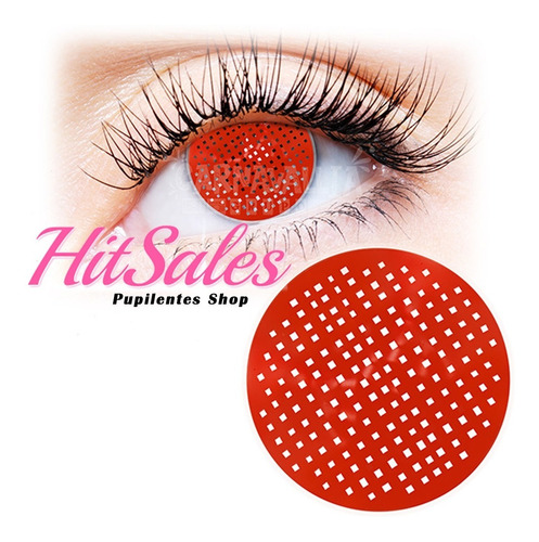 Pupilentes Rojos Totales Red Halloween Estuche Disfraz Fanta