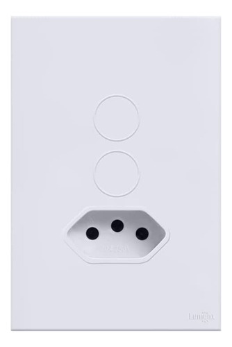Interruptor Touch 2 Botões + Tomada Wi-fi Branco 4x2 Lumenx