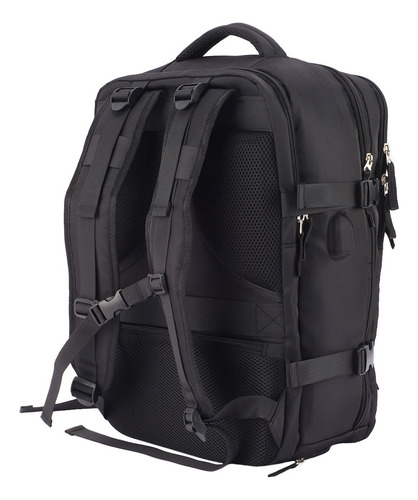 Mochila Vonne Fmvi-osl Para Viaje Con División Interna Negro Liso