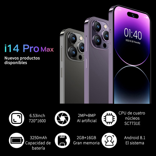 Celular Android I14 Pro Max De 6.53 Pulgadas Ram2gb Y Rom16gb