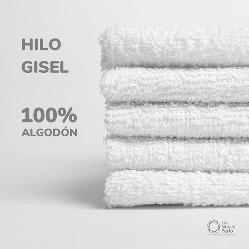 20 Toalla Facial 30x30 Cm. Manos Hotelera 100% Algodón Color Blanco Gt