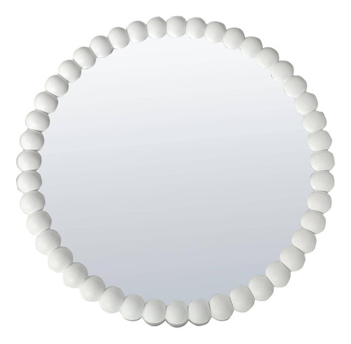 Espejo Mediterraneo Color Blanco Circular Esferas 70 Cm