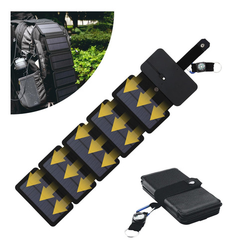 Cargador Solar Portatil Plegable,4 Páneles,cable Usb