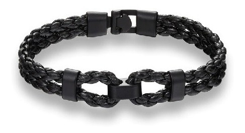 Pulsera Unisex De Cuero Negro