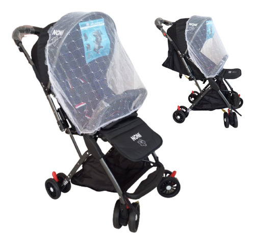 Carriola De Viaje Tipo Maleta Mango Abatible. Noni Is-555 R. Color Negro Chasis Plateado