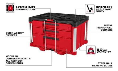 Packout Milwaukee 48-22-8447 Caja Herramienta 3 Cajones