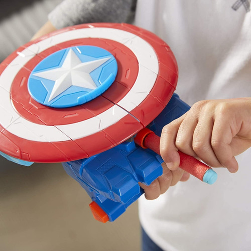 Imagen 4 de 9 de Nerf Escudo Del Capitán América Avengers Mech Strike Hasbro