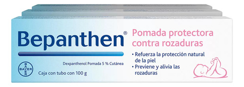 Bepanthen Dexpanthenol Pomada Al 5% 3 Tubos De 100 G C/u