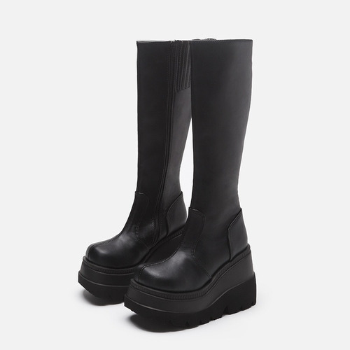 Botas Mosqueteras Plataforma Gótica, Estilo Moto