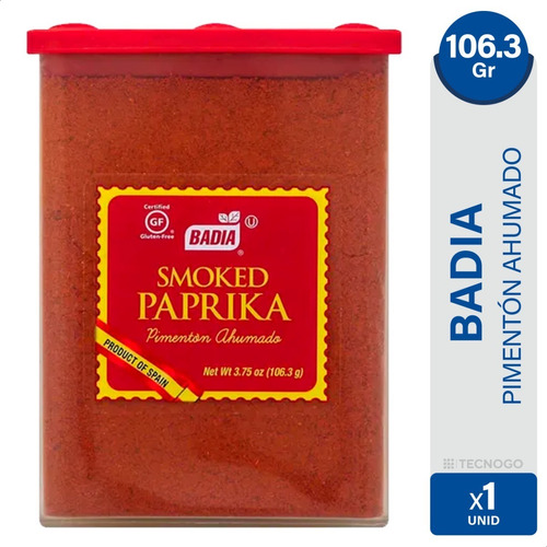 Pimenton Paprika Ahumado Badia Box Libre De Gluten Sin Tacc