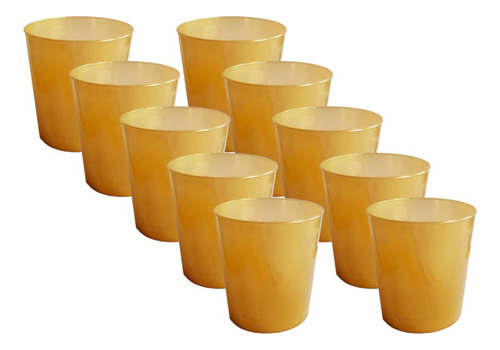 Vaso Conico Plastico Dorado 300cc X 10 Unidades