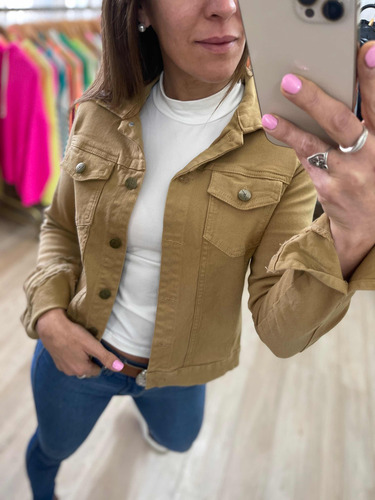 Campera De Jean Blanca Negra Rosa Verde Mujer The Big Shop