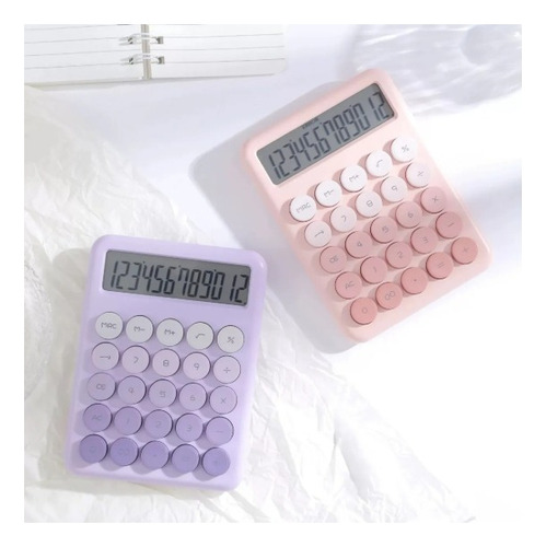 Calculadora Color Pastel Degrade 12 Digitos Kawai Cod2288 Rosa