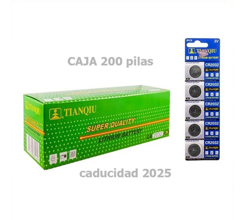 200 Pilas Batería Tianqiu Cr2032 Caducidad 2023 Envío Gratis
