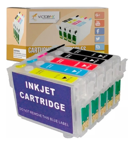 Kit Cartucho Rellenable P/tinta 132 133 Ep Tx120 Tx130 T22