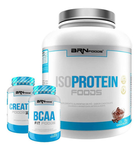 Kit Iso Protein Foods 2kg Chocolate Bcaa Creatina - Brnfoods