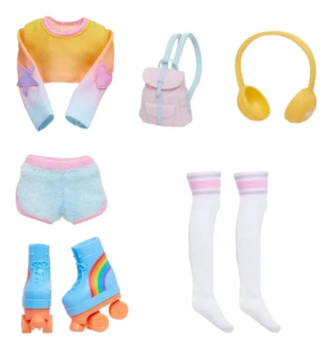 Ropa De Muñeca Rainbow High Outfit Patinadora Original 2m