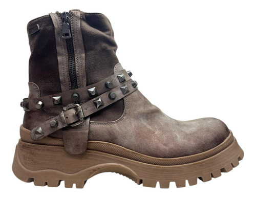 Botas Borcegos Jose Anca&co Plataforma Tachas Piel Mujer