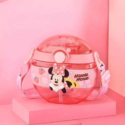 Botella Cantimplora Mickey Mouse Con Correa 380ml Kawaii