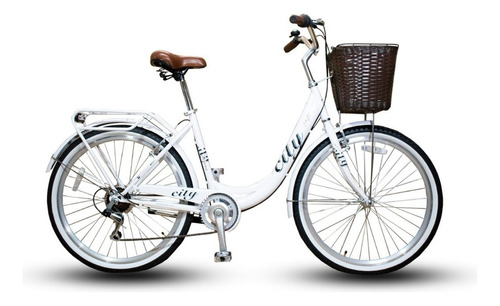 Bicicleta Jafi Urbana Vintage Selene Paseo Mujer Aro 26 7v Color Blanco