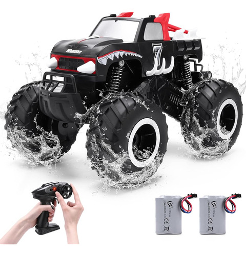 Rogalaly Rc Camiones 4x4 Off Road Impermeable - 2.4 Ghz Coch