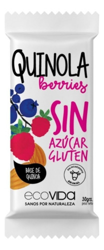 Barra Quinola Berries Almendras 8u Sin Gluten Vegano
