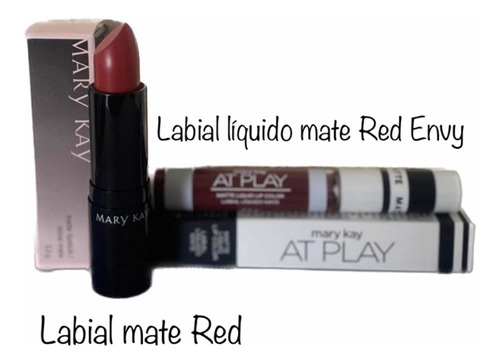 Kit Mary Kay Labial Mate Red + Labial Líquido Mate Red Envy