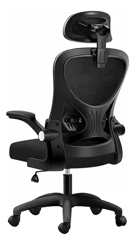 Silla Ergonomica Oficina Con Soporte Lumbar De Malla Negro Algodón