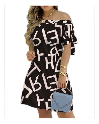 Cut Sleeve Printed Dress Without Ties For Women