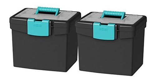 Storex Archivo De La Caja Portable, Con Tapa Con Cierre Xl A