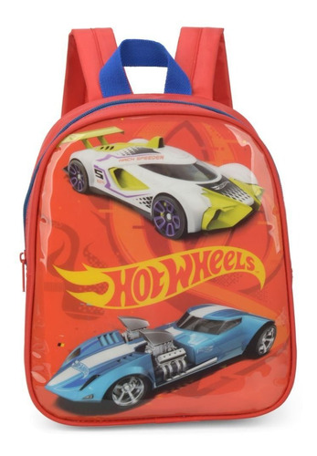 Mochila Baby Hot Wheels Luxcel Carrinho Creche Escolar