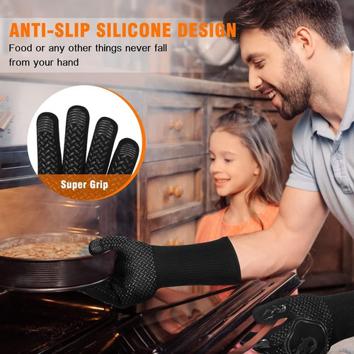 Guantes Resistentes Al Calor 800 °c Silicona Algodon 1 Par