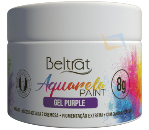 Gel Aquarela Paint Purple Beltrat 8g / Unhas Artificiais