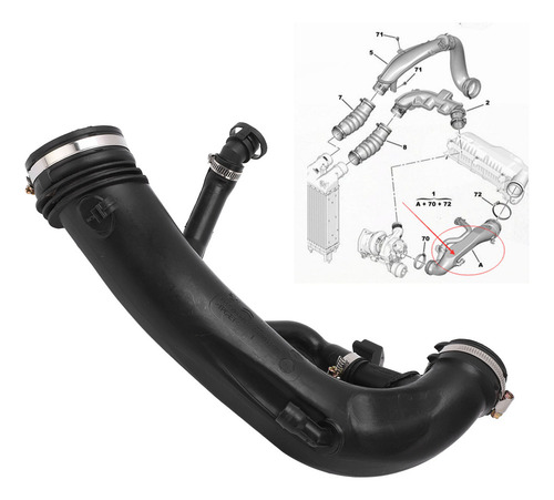 Ga 1. Manguera Admisión Turbo Peugeot 3008 1440q6 Caucho