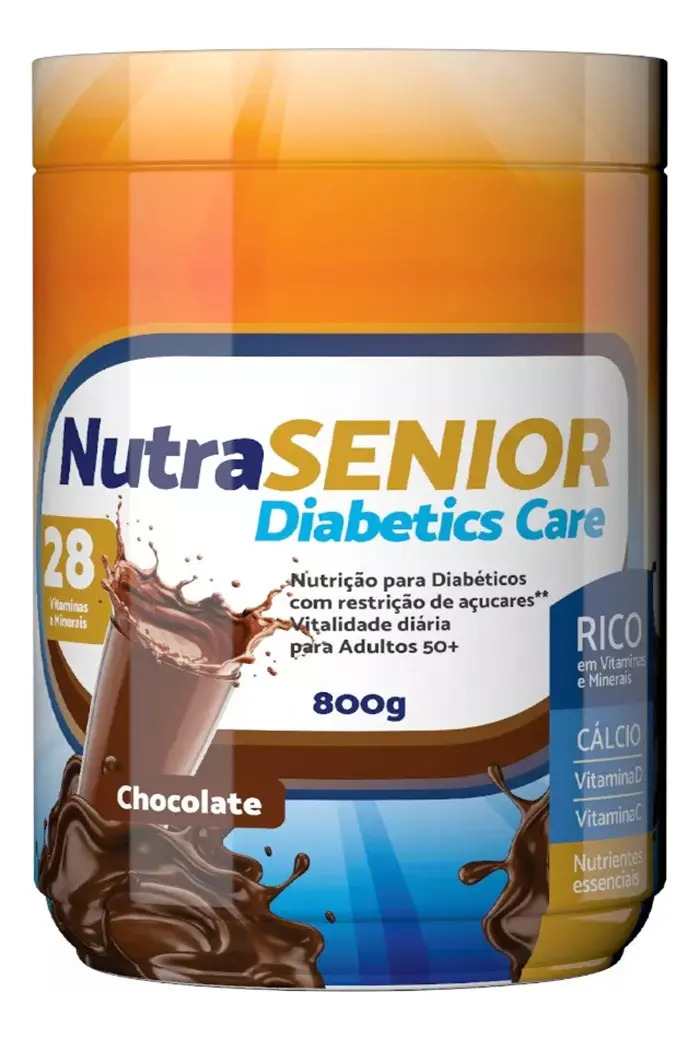 Nutra Senior 50+ Diabetics Care Complemento Alimentar 800g Sabor Chocolate