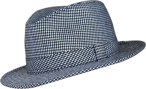 Sombrero Fedora Clásico Pata Gallo Bear Bryant Patrón Blanco