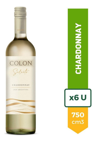 Vino Colon Selecto Chardonnay Blanco 750ml Caja X6 La Barra
