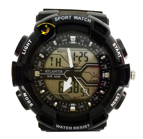 Relógio Masculino Esportivo Atlantis Anadigi G5553 Preto