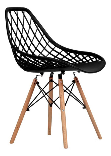 Cadeira De Jantar Empório Tiffany Eames Dsw Madera, Estrutura De Cor Cloe Preto, 1 Unidade