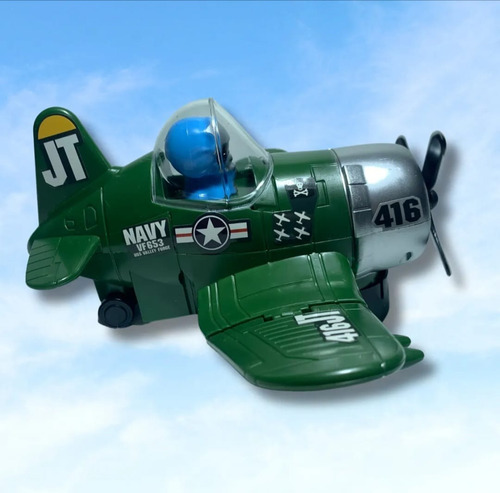 Avion Guerra Militar Infantil Luz Sonido Musica Combate Pila Avion Militar Varios